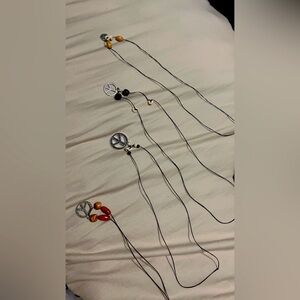 Handmade Peace sign wooden Bead necklaces